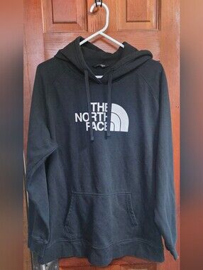 The North Face Black Pullover Hoodie with White Logo